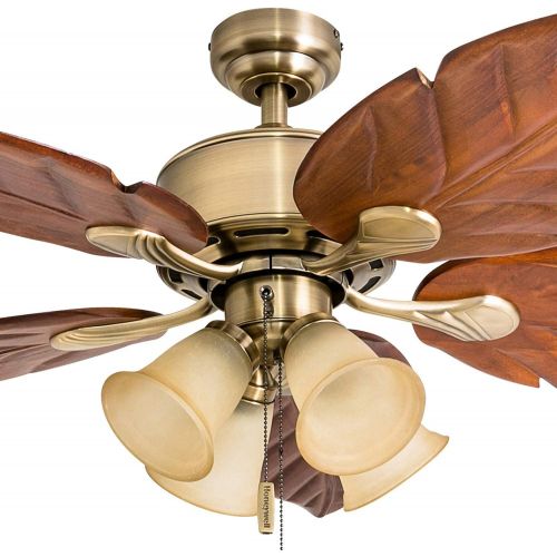  [아마존베스트]Honeywell Ceiling Fans 50504-01 Royal Palm Ceiling Fan, 52, Aged Brass