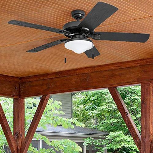  [아마존베스트]Honeywell Ceiling Fans Honeywell Belmar Outdoor LED Ceiling Fan with LED Light, Waterproof, Damp-Rated, 52 Dark Bronze