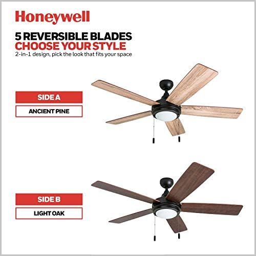  [아마존베스트]Honeywell Ceiling Fans 50607-01 Ventnor Ceiling Fan, 52, Bronze