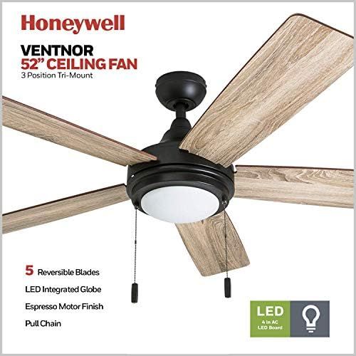  [아마존베스트]Honeywell Ceiling Fans 50607-01 Ventnor Ceiling Fan, 52, Bronze