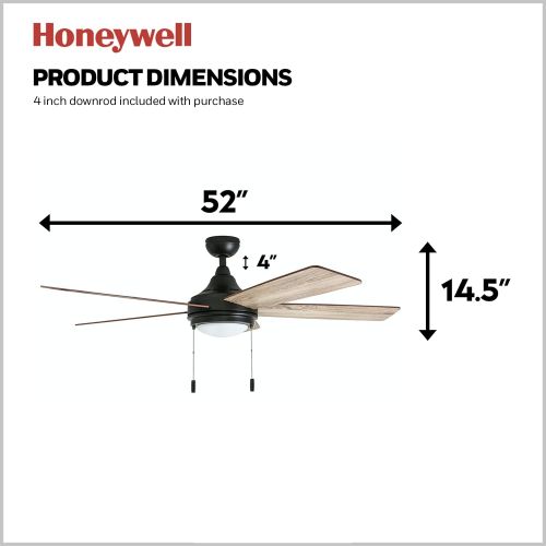  [아마존베스트]Honeywell Ceiling Fans 50607-01 Ventnor Ceiling Fan, 52, Bronze