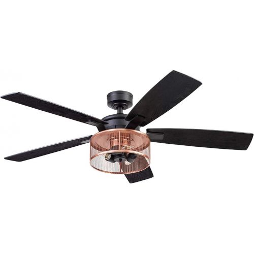  Honeywell Ceiling Fans 51459-01 Carnegie Ceiling Fan, 52, Matte Black