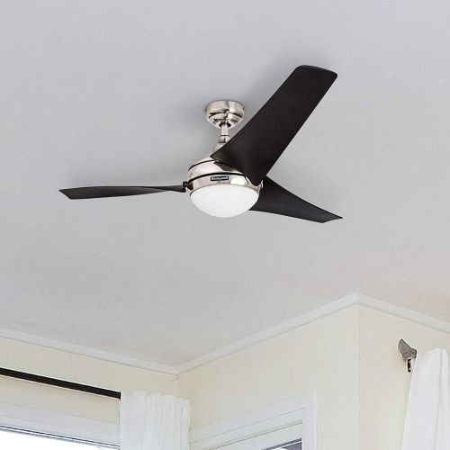  Honeywell Ceiling Fans 50195 Rio 54 Ceiling Fan with Integrated Light Kit and Remote Control, Brushed Nickel