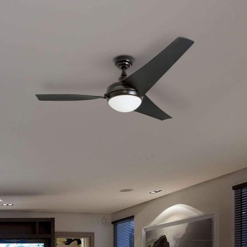  Honeywell Ceiling Fans 50195 Rio 54 Ceiling Fan with Integrated Light Kit and Remote Control, Brushed Nickel