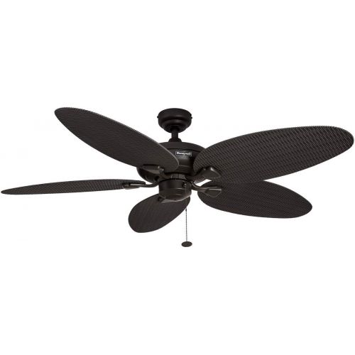  Honeywell Ceiling Fans Honeywell Duvall 52-Inch Tropical Ceiling Fan with Five Wet Rated Wicker Blades, IndoorOutdoor Rated, Bronze