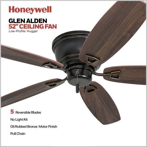  Honeywell Ceiling Fans 50516-01 Glen Alden Ceiling Fan, 52, Oil Rubbed Bronze