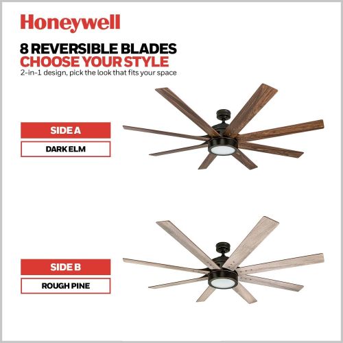  Honeywell Ceiling Fans 50609-01 Xerxes Ceiling Fan with Remote Control, 62”, Espresso Bronze