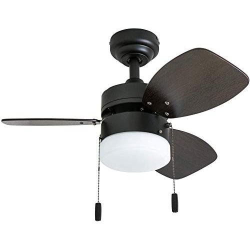  Honeywell Ceiling Fans Ocean Breeze Contemporary, LED Frosted Light, 30”, Dark Oak/Dark Chestnut Finish Blades, Gilded Espresso