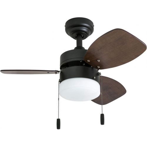  Honeywell Ceiling Fans Ocean Breeze Contemporary, LED Frosted Light, 30”, Dark Oak/Dark Chestnut Finish Blades, Gilded Espresso