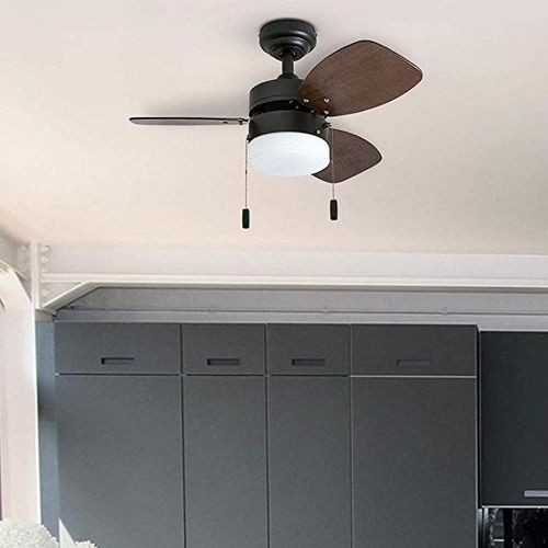  Honeywell Ceiling Fans Ocean Breeze Contemporary, LED Frosted Light, 30”, Dark Oak/Dark Chestnut Finish Blades, Gilded Espresso