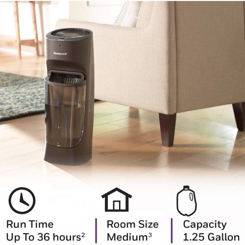  Honeywell Top Fill Digital Humidistat Tower Humidifier, Black