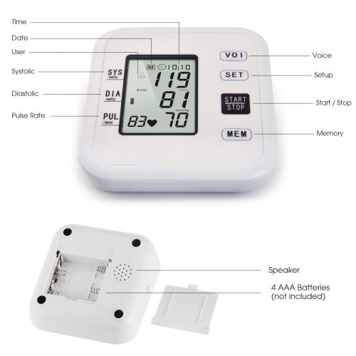  Hong S Upper Arm Blood Pressure Monitor Accurate Clinical High Blood Pressure Monitor with 99 Set...