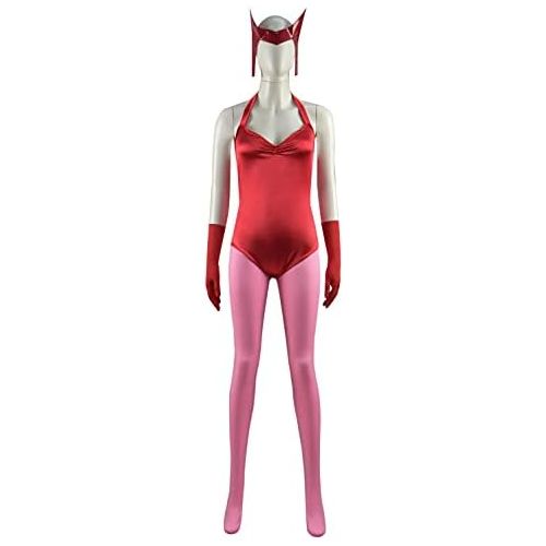  할로윈 용품HongChang Vision Cosplay Costume Jumpsuit Cloak Wanda Maximoff Scarlet Witch Outfits Halloween Adult Mens Full Set