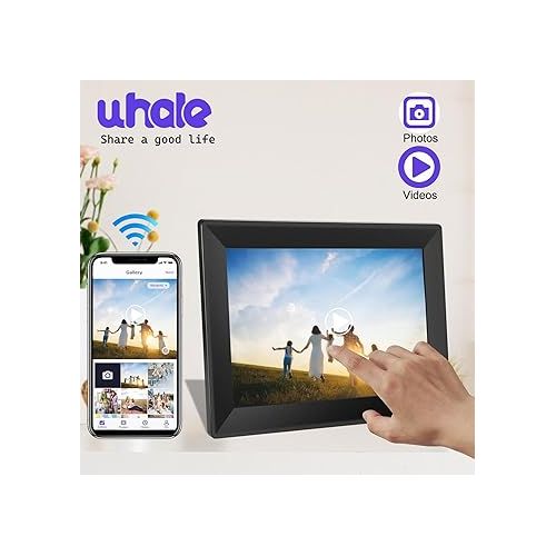  Uhal Digital Picture Frame 10.1 Inch WiFi Digital Photo Frame 1280 * 800 HD Touch Screen digital frame 16GB Storage Auto-Rotate Share Photos/Videos Instantly via Uhale App from Anywhere