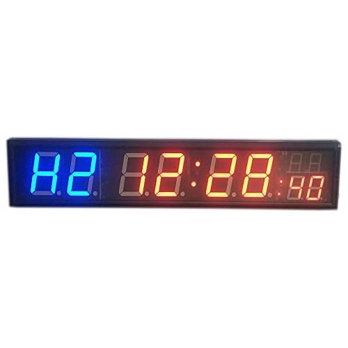  HongHao 4 8Digits 2Bluce 4Red LED Countdown Clock Workout Timer For Garage Home Gym Crossfit Training EMOM Tabata Fitness Timer