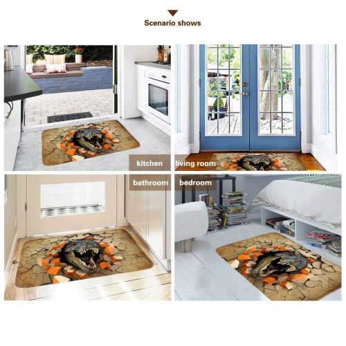  HongKong Fudan Investment Co., Limited Kitchen Rugs Runners Non-Slip Rubber Backing Mats and Rugs Ocean Themed Wave Design Marine Artwork Aquatic Color Palette Horizontal Lines Doormats Machine Washable(19.7x31.5 Inch)