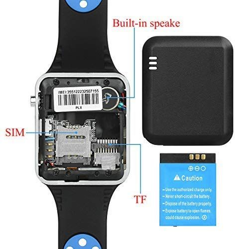  Smart Watch Android,HongTu Bluetooth Smart Watch Touchscreen with Camera Pedometer SIM TF Card Slot for LG XiaoMi Huawei Samsung iOS for Mens Women (Black)