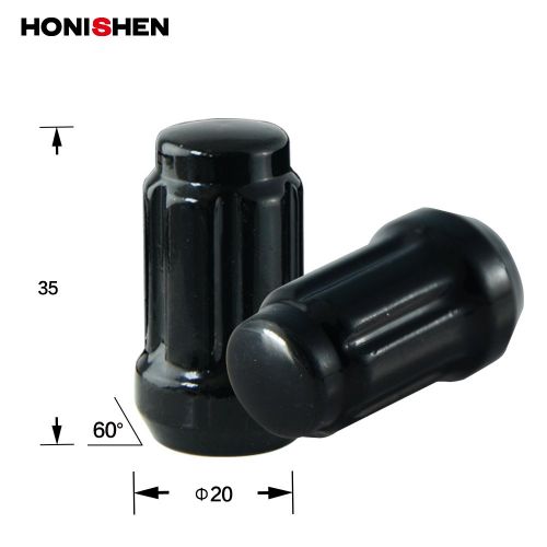  Hongsheng Auto Accessory Hongsheng Black 6 Spline Drive/Tuner Wheel/Lug Nuts,1.35 Tall (12x1.5)