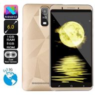 6.0 inch Smartphone with Dual HD Camera,Hongxin Android 1+ 8G GPS 3G Call Mobile Phone (Gold, Android 5.1)