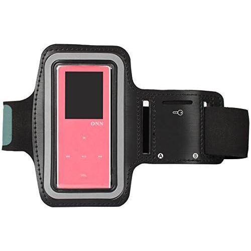  [아마존베스트]HONGYU Running Arm Band Sport Jogging Leather Armband Case Cover for MP3 Player Adjustable Gym Sports Armband (Black)