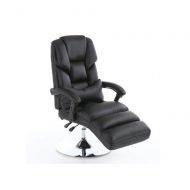 Hongyuantongxun Computer Chair Home Office Chair Reclining PU Leather Lifting Chair Massage Footrest Lunch Break Chair - Green (Color : Black, Size : 6070cm)