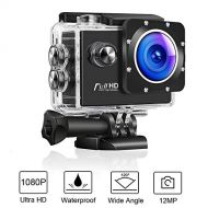 Honlibey Action Camera, 1080P Wide Angle Sport Camera Camcorder with 30M Waterproof Case and Mounting Accessories for Diving Hiking Cycling Swimming Climbing