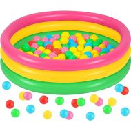 Kiddie Pool Baby Pool Inflatable Pool with 50 Pcs Balls, Inflatable Swimming Pools Blow up for Beach Water Play Backyard Summer Indoor and Outdoor Party Supplies (35.4 Inch)
