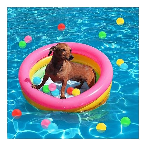  Kiddie Pool Baby Pool Inflatable Pool with 50 Pcs Balls, Inflatable Swimming Pools Blow up for Beach Water Play Backyard Summer Indoor and Outdoor Party Supplies (35.4 Inch)