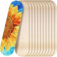 12 Pack Blank Skateboard Decks Maple Skateboard Deck 8 x 32 Inch 7 Ply Wooden Skate Decks Natural Wood Double Tail Plain Skateboard Concave Light Deck Bulk for Art Painting Replacement Home Decoration