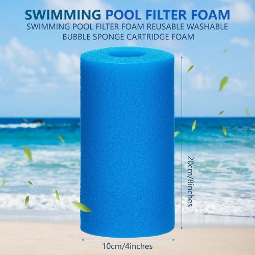  Honoson Pool Filter Sponge Cartridge Swimming Pool Filter Foam Pool Cleaner Foam Replacement Reusable Washable Hot Tub Cleaner Tool Compatible with Intex Type A Cleaning Replacemen