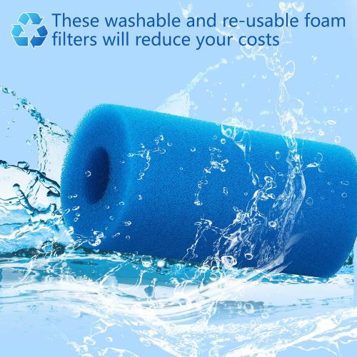  Honoson Pool Filter Sponge Cartridge Swimming Pool Filter Foam Pool Cleaner Foam Replacement Reusable Washable Hot Tub Cleaner Tool Compatible with Intex Type A Cleaning Replacemen