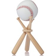 Honoson Baseball Stand Baseball Holders for Balls Display Wooden Baseball Bat Display Stand Holder Display Baseball Centerpieces for Tables for Kids and Sports Lover (1 Pack)