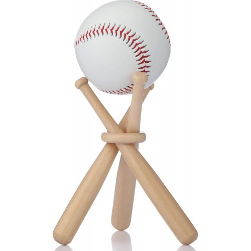  Honoson Baseball Stand Baseball Holders for Balls Display Wooden Baseball Bat Display Stand Holder Display Baseball Centerpieces for Tables for Kids and Sports Lover (1 Pack)