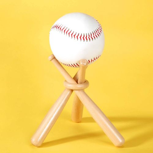  Honoson Baseball Stand Baseball Holders for Balls Display Wooden Baseball Bat Display Stand Holder Display Baseball Centerpieces for Tables for Kids and Sports Lover (1 Pack)