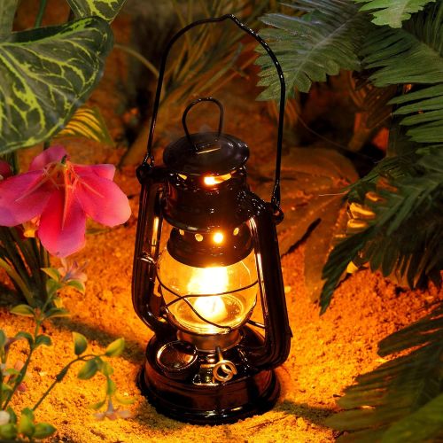  Honoson 4 Pieces Small Hurricane Lantern Oil Lamp 8 Inch Hanging Kerosene Lantern with Wick for Halloween Christmas Party Decorations Camping Hiking Backpacking Emergency