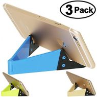 [아마존베스트]Honsky V Cell Phone Stands, Tablet Stands, Mobile Cellphone Holders, Smartphone Stand for Desk Desktop Table  Universal, Foldable, Pocket-Sized, Plastic, 3 Packs, Fluorescent, Blu