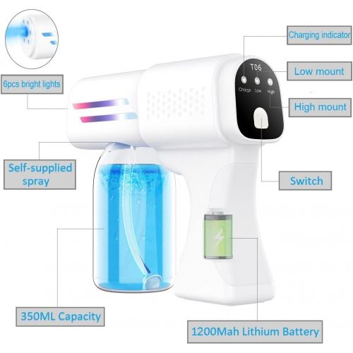  Honwally Electrostatic Disinfectant Fogger, Electric Atomizer Sprayer with Large Capacity, Rechargeable Handheld Fogger Mist Machine for Home,Kitchen,Car, Restaurant,School and Other Public