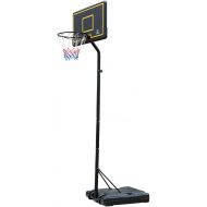 HooKung Portable Basketball Hoop Backboard Stand System Height Adjustable Up to Official 10 Free Standing Basketball Goal with 44 Backboard