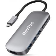 [아마존 핫딜] [아마존핫딜]HooToo USB C Hub, 6-in-1 USB C Adapter with 4K USB C to HDMI, 3 USB 3.0 Ports, SD Card Reader, Pd Charging Port for MacBook/Pro/Air，Chromebook，and More USB C Devices (Grey)