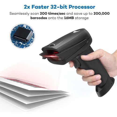  [아마존 핫딜] HooToo Bluetooth Barcode Scanner 2 in 1 Wireless and Wired 1D Bar Code Scanners with 32-bit Processor,750mAh Rechargeable Battery, Compatible with Inventory Systerms, MAC OS, iOS,