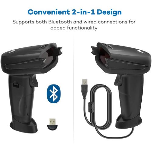  [아마존 핫딜] HooToo Bluetooth Barcode Scanner 2 in 1 Wireless and Wired 1D Bar Code Scanners with 32-bit Processor,750mAh Rechargeable Battery, Compatible with Inventory Systerms, MAC OS, iOS,