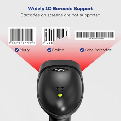  [아마존베스트]HooToo Barcode Scanner USB Barcode Scanner for Computer, Wired Barcode Scanner with Stand, Fast and Precise Auto Scan Support Windows/Mac OS/Android System, Work with Excel and Oth