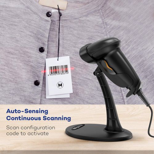  [아마존베스트]HooToo Barcode Scanner USB Barcode Scanner for Computer, Wired Barcode Scanner with Stand, Fast and Precise Auto Scan Support Windows/Mac OS/Android System, Work with Excel and Oth