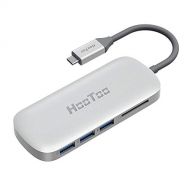 USB C Hub, HooToo 3.1 Type C Hub with Power Delivery for Charging, Card Reader, 3 USB 3.0 Ports for 2015 New MacBook, Chromebook Pixel, and More