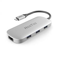HooToo USB C Hub, 6-in-1 USB C Adapter With Ethernet, HDMI, 100W Power Delivery, 3 USB ports USB C Network Adapter for MacBook Pro & Type C Windows Laptops - Silver