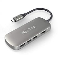 USB C Hub, HooToo Type C Adapter with 4 USB 3.0 Ports for MacBook Pro, Google Chromebook and More USB C Laptop- Gray