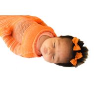 Hoodini (Orange - Small) Safe Soft Swaddle Sack for Sleeping Newborn Baby