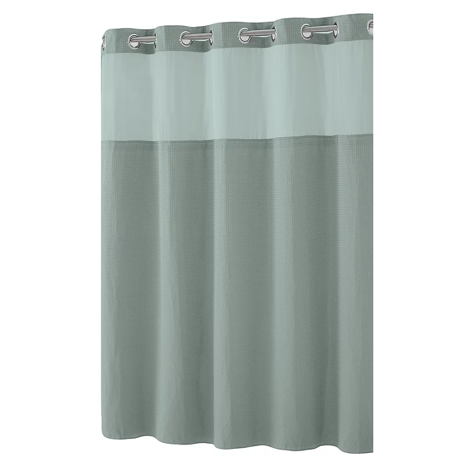 Hookless Waffle Fabric Shower Curtain