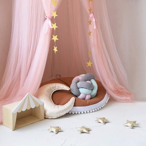  [아마존베스트]Hoomall Bed Canopy Princess Kids Girls Mosquito Net Round Lace Dome Princess Play Tent Bedding for Baby Kids Childrens Room 240cm (Pink 2019)