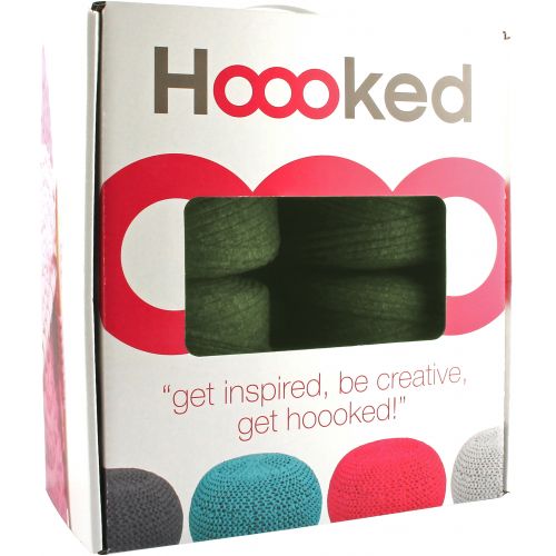  Hoooked Knit & Crochet Pouf Kit WZpagetti Yarn-Vineyard Green